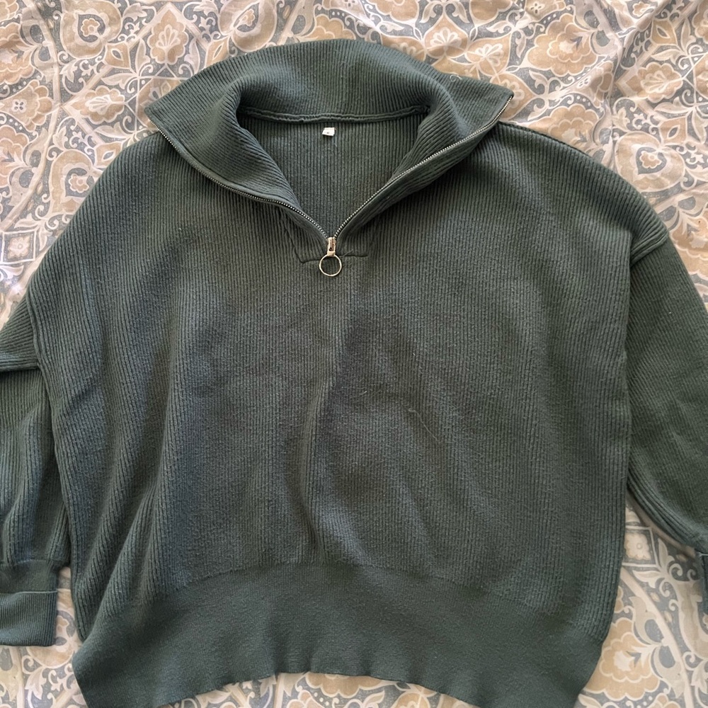 Green Half-Zip Sweater